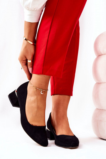 Chaussures femme en daim noir