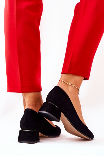 Chaussures femme en daim noir 2