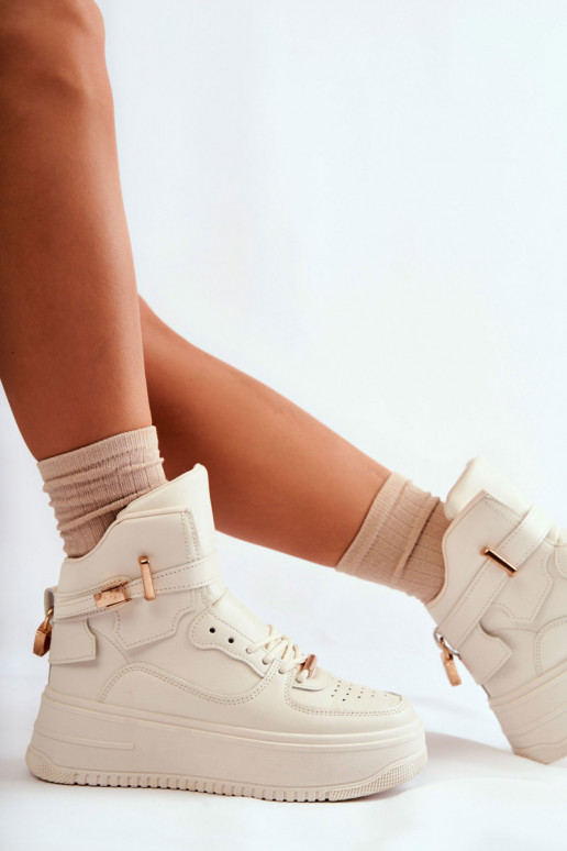 Chaussures de sport chauffantes beige Lexa