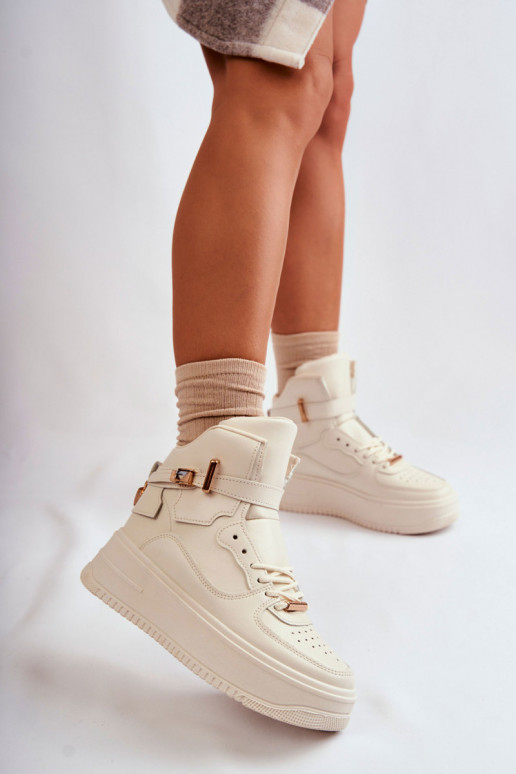 Chaussures de sport chauffantes beige Lexa