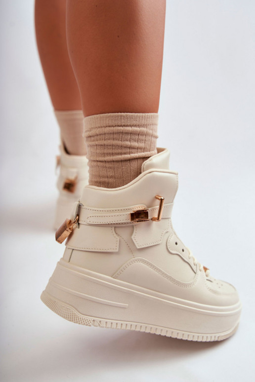 Chaussures de sport chauffantes beige Lexa
