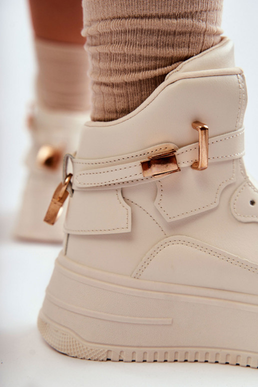 Chaussures de sport chauffantes beige Lexa