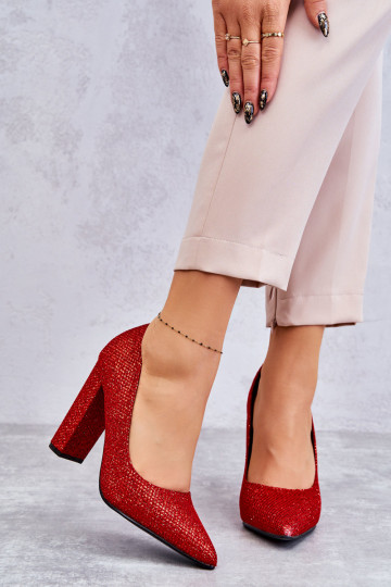 Chaussures à talons rouge brillant Elmira
