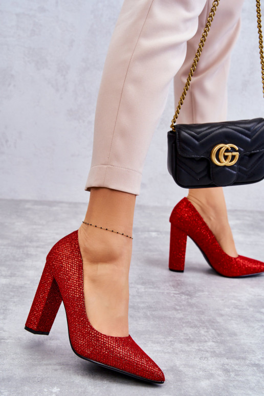 Chaussures à talons rouge brillant Elmira