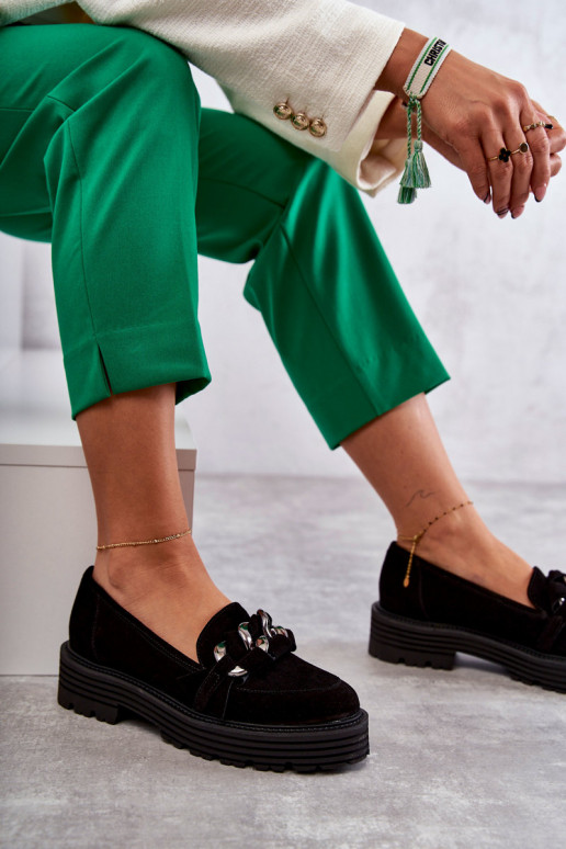 Chaussures noires en daim Laura Messi