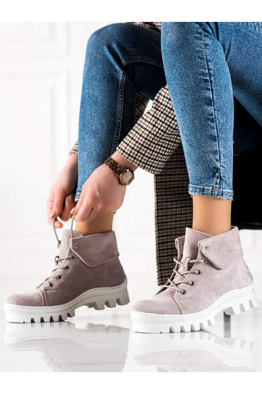 Boots femme violet clair S.Barski Boots femme violet clair S.Barski