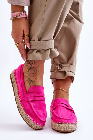 Keyla - Espadrilles en daim brillant - Rose