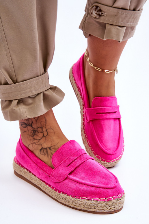 Keyla - Espadrilles en daim brillant - Rose