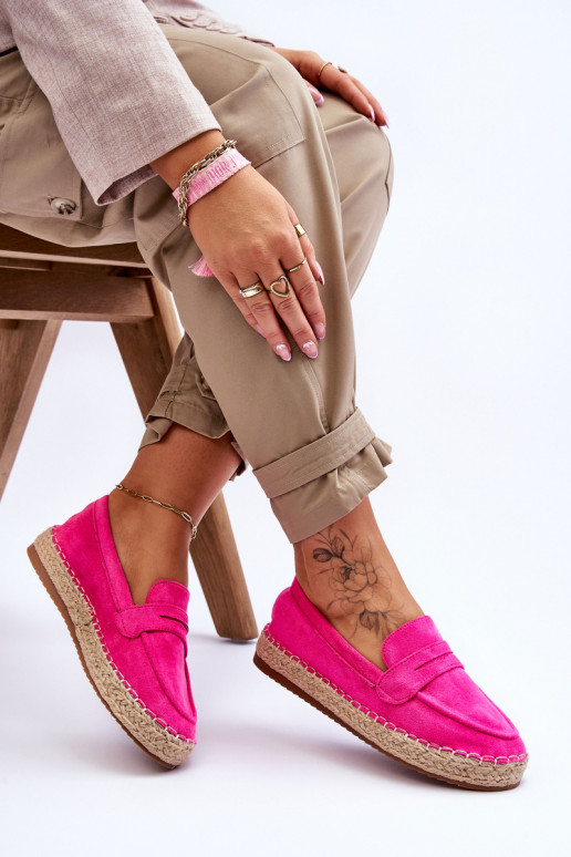Keyla - Espadrilles en daim brillant - Rose