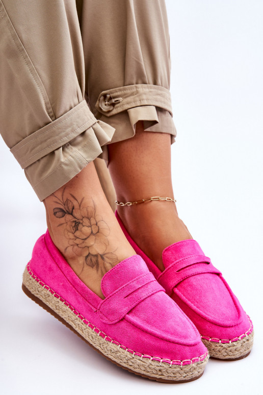 Keyla - Espadrilles en daim brillant - Rose