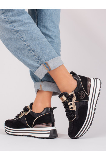 Chaussures casual femme Potocki noires à lacets 2