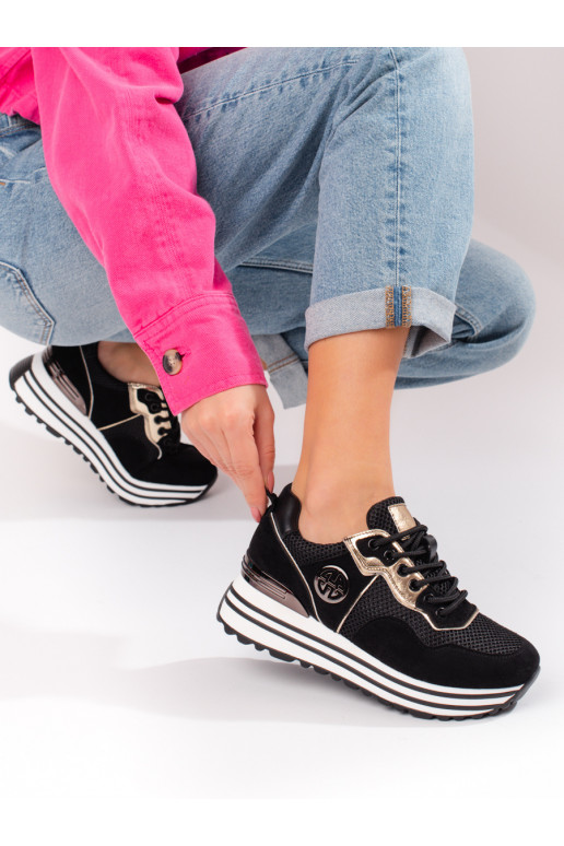 Chaussures casual femme Potocki noires à lacets