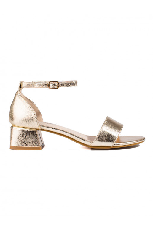 Sandales de couleur dorée à talon...