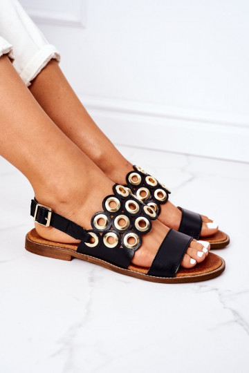 Sandales ajourées noires Chaussures pour femme 2