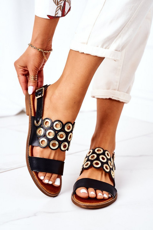 Sandales ajourées noires Chaussures pour femme