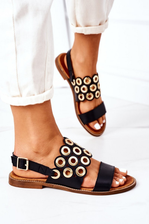 Sandales ajourées noires Chaussures pour femme