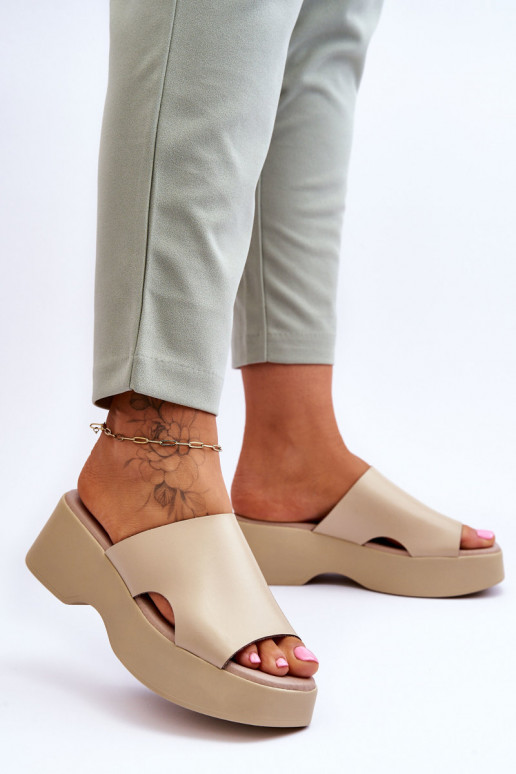 Chaussons femme couleur sable Lucami... Chaussons femme couleur sable Lucami...