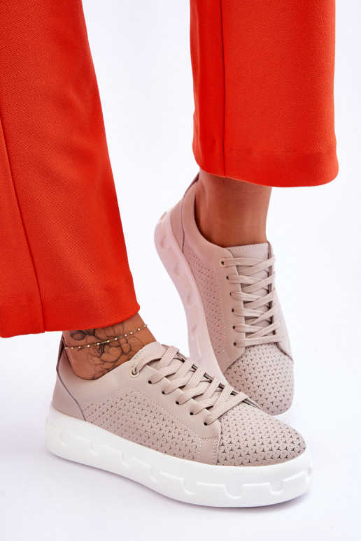 Chaussures de sport à plateforme beige Montigo