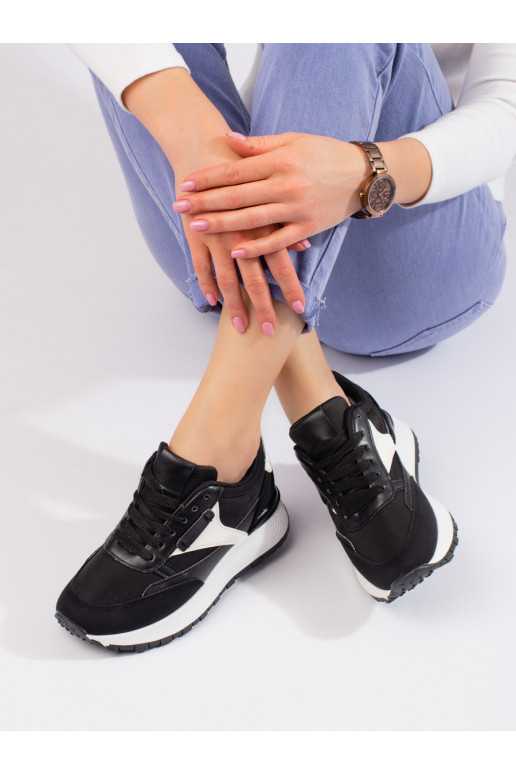 Chaussures de sport à plateforme haute Shelovet couleur noir