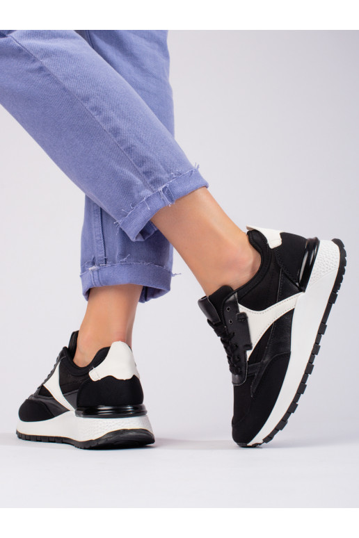 Chaussures de sport à plateforme haute Shelovet couleur noir