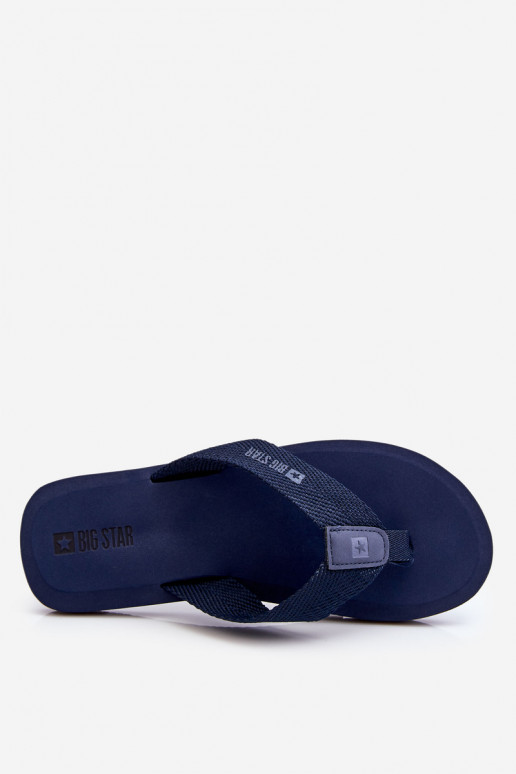 Chaussons homme bleu foncé Big Star style japonais