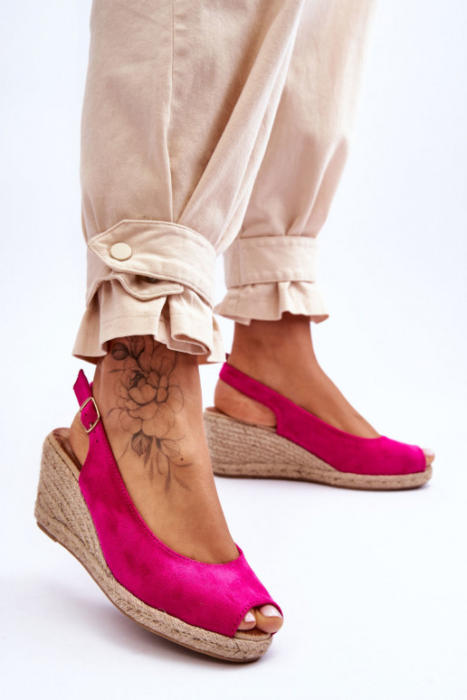 Sandales à plateforme en daim rose Elsie