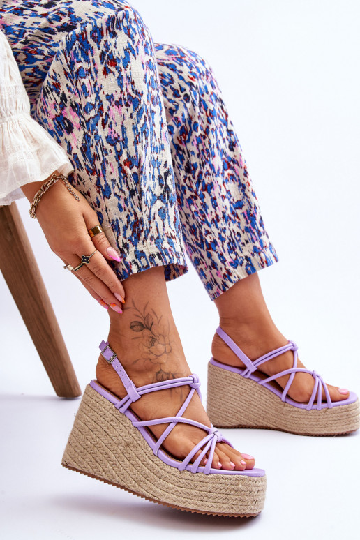 Sandales violettes Nessia avec plateforme