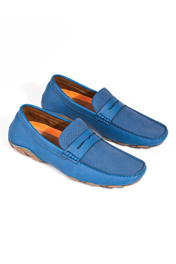Mocassins homme Shelovet bleu 2