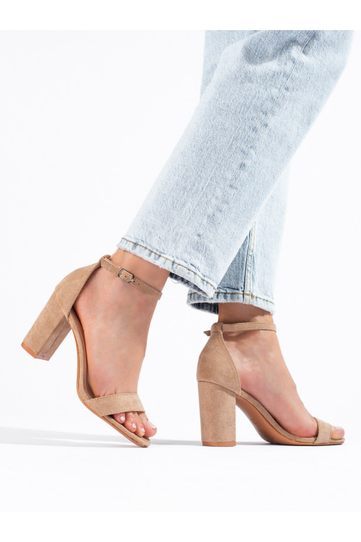 Sandales à talon en daim Shelovet beige