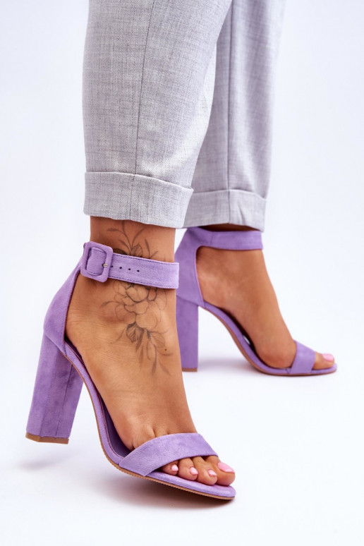 Talons hauts en daim violet Jacqueline