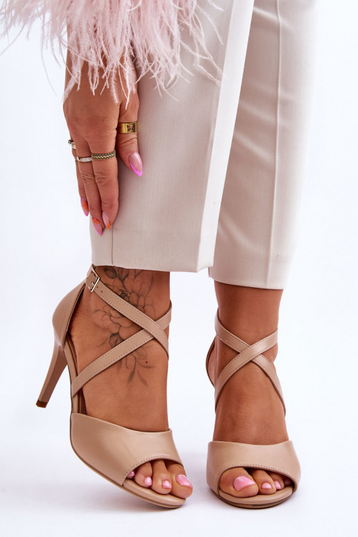 Escarpins hauts à talons fins beige Loressa