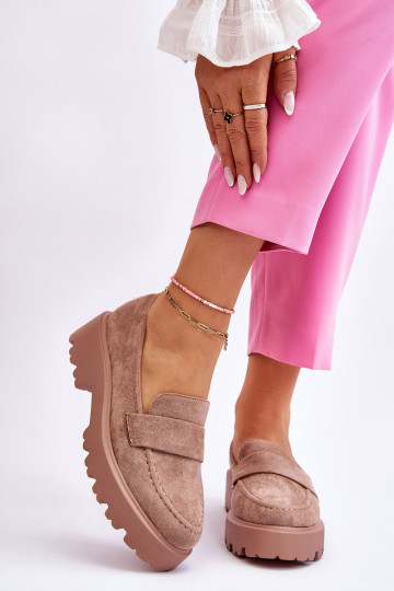 Mocassins en daim beige Corrin