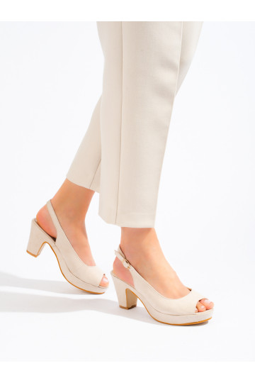 Sandales beige clair en...