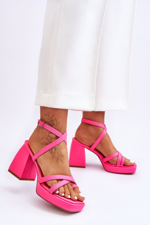 Sandales à talons à la mode de couleur rose Secret Rose