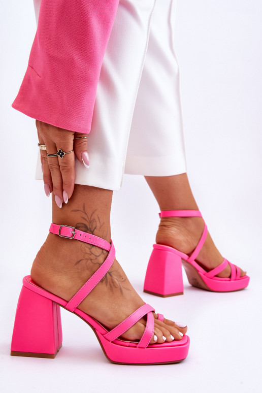 Sandales à talons à la mode de couleur rose Secret Rose