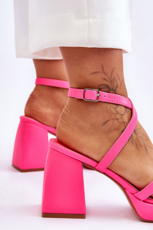 Sandales à talons à la mode de couleur rose Secret Rose