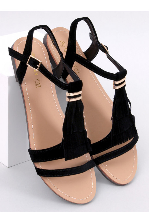 Sandales à franges CORBIN NOIR