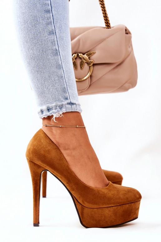 Chaussures en daim modèle classique avec plateforme Silly marron