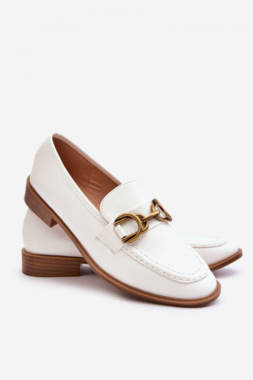 Mocassins pour femmes modèle classique de couleur blanche Lorien 2