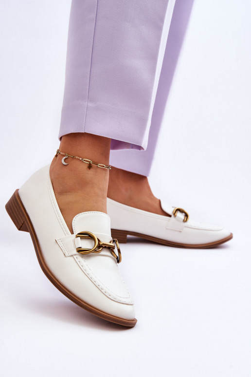 Mocassins pour femmes modèle classique de couleur blanche Lorien