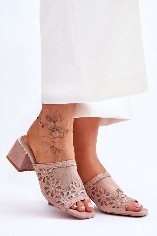 Sandales à talons avec résille beige... Sandales à talons avec résille beige...