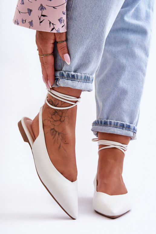 ballerines à lacets blanches Lilly Ann