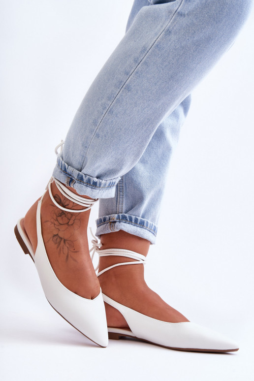 ballerines à lacets blanches Lilly Ann