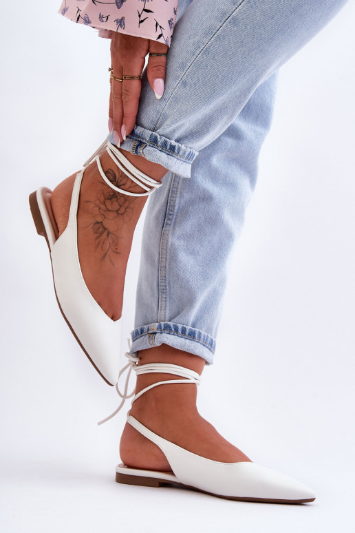 ballerines à lacets blanches Lilly Ann