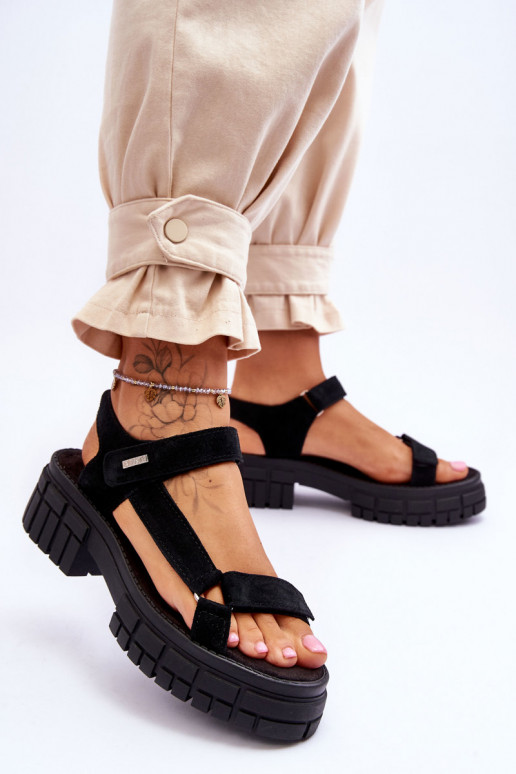 Sandales confortables en daim Big Star couleur noir
