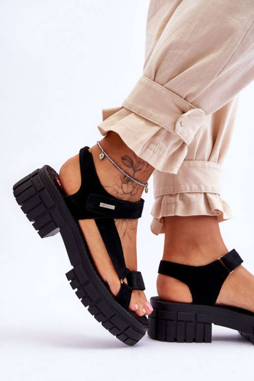 Sandales confortables en daim Big Star couleur noir
