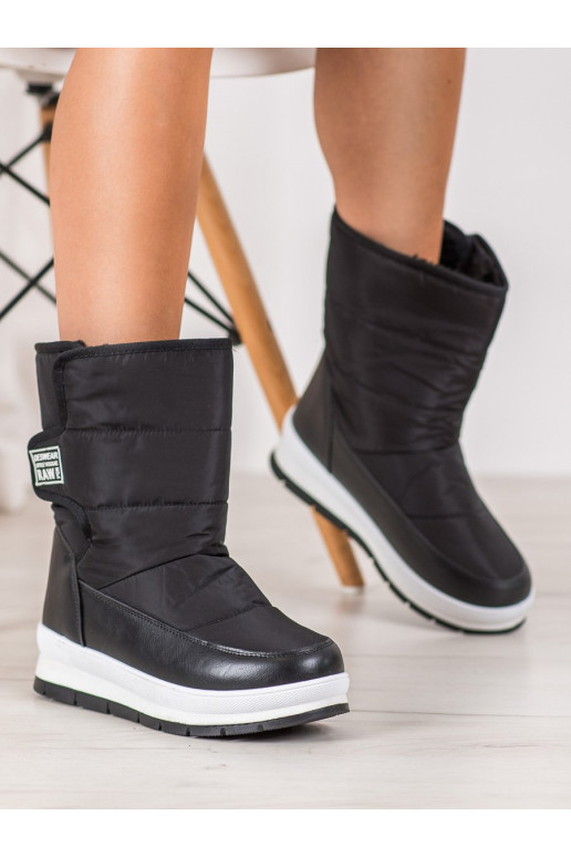 Bottes de neige noires à attaches adhésives BAT_DS8826B