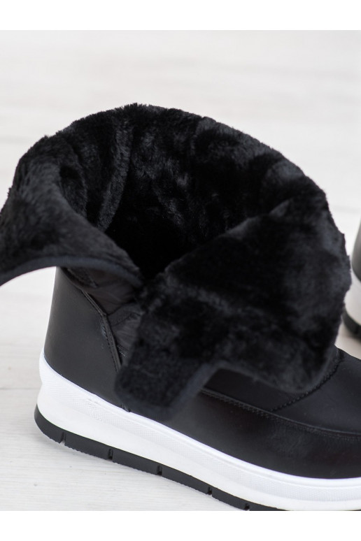 Bottes de neige noires à attaches...