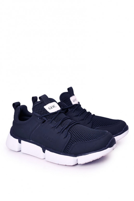 Chaussures baskets de sport bleu foncé pour hommes