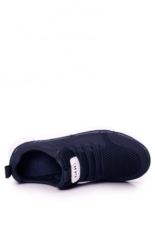 Chaussures baskets de sport bleu foncé pour hommes